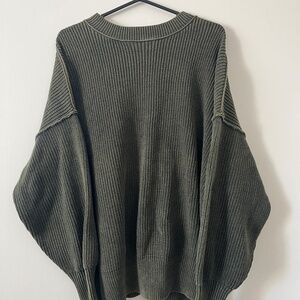 Aerie Oversized Ribbed Crewneck Sweater